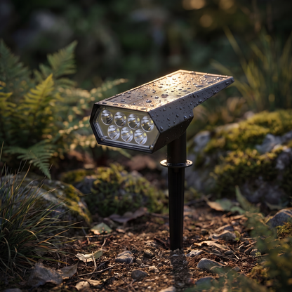 🌳🔥🎁Nyhet 50 % RABATT🔥✨ Låt trädgården lysa upp efter solnedgången! Solcellsdrivna trädgårdsspotlights med starkt, riktbart ljus, automatisk tändning & IP65-väderskydd – helt utan kablar! ☀️