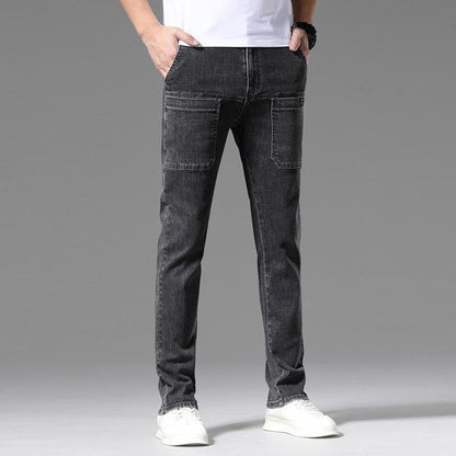 Unisex stretchjeans med flera fickor