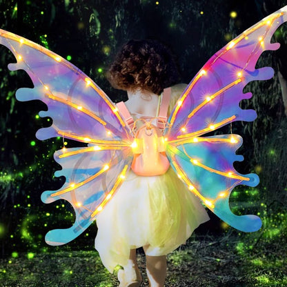 🔥🎁Nyhet 50 % RABATT🔥🎁 Uppladdningsbara elektriska älvvingar med LED-ljus och musik🧚‍♀️