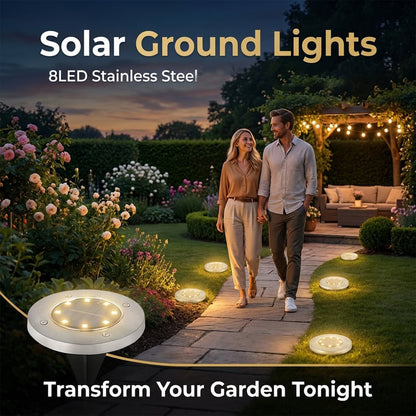 🎁Köp 2 få 1 gratis🔥8-LED solcellsdrivna marklampor för trädgård utomhus