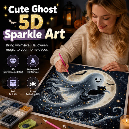 🔥🎁Nyhet 50 % RABATT🔥👻 Skapa ditt eget Halloween-spöke – gulligt DIY-diamantmålningskit för kreativ höstpyssel