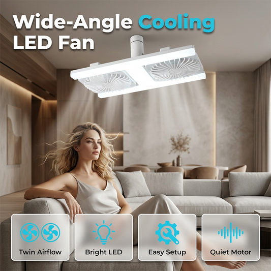 💡 50% RABATT NU! 🌬️ 2-i-1 LED-takfläkt med Belysning – Dubbel Kylning & Verktygsfri Installation – Svalt & Ljust Hem ✨