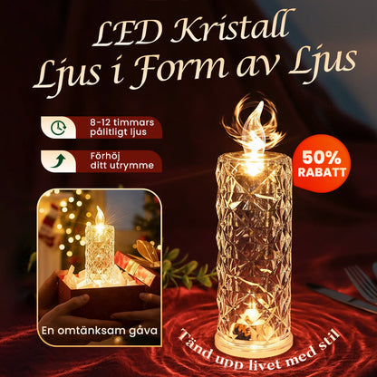 🕯️🎁Köp 2 få 1 gratis🔥 ✨ LED-kristallljus - Romantiska bordslampor för natt🎁
