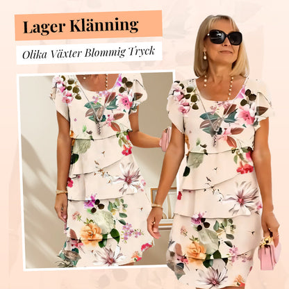 🔥🎁Nyhet 50 % RABATT🔥Kaskadklänning med blommönster och flera växter