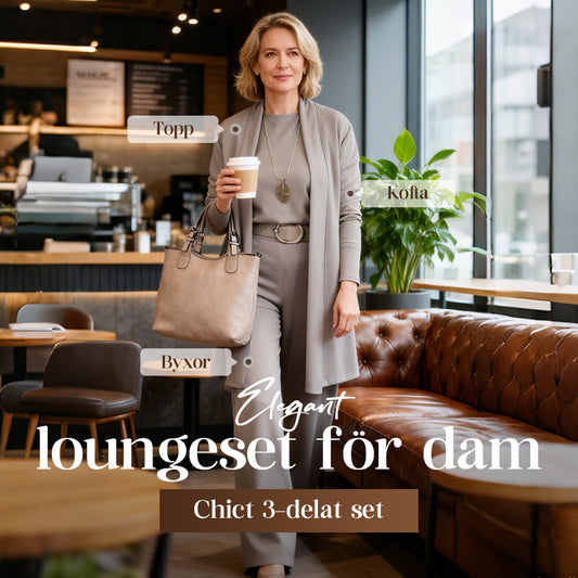 🔥🎁Nyhet 50 % RABATT🔥Elegant lång kofta, topp och byxor, 3-delars set