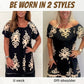 🔥🎁Nyhet 50 % RABATT🔥👗Vintage klänning med rund hals i bomullstryck