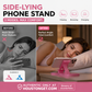 📱🔥🎁Köp 2 få 1 gratis🔥 Telefonstativ med flera vinklar som passar för liggande ställning – justerbar telefonhållare för skrivbord med tre lägen, stabilt stöd för handsfree-användning i sängen, på soffan och vid skrivbordet