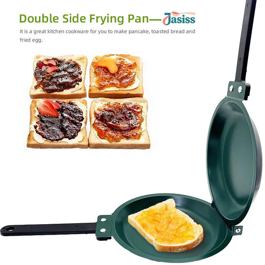 🔥 Non-stick-panna med dubbla användningsområden – perfekt för pannkakor, biffar och våffelstrutar! 🥞🥩🍦