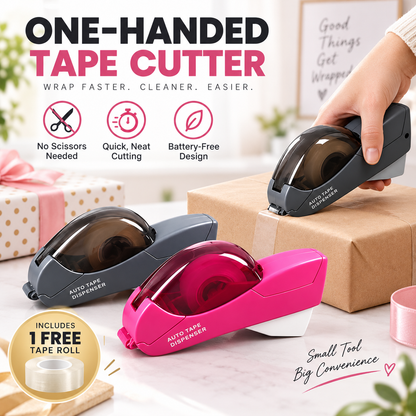 🎁SISTA DAGEN – 50 % RABATT✨✂️ Bärbar tejpskärare för enhandsbruk – snabb, snygg och batterifri