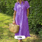 👗 50% RABATT! 💗 Randig Lång V-ringad Skjortklänning för Kvinnor – Sommarrea – Luftig & Bekväm, Klassisk Look & Perfekt för Varma Dagar ☀️