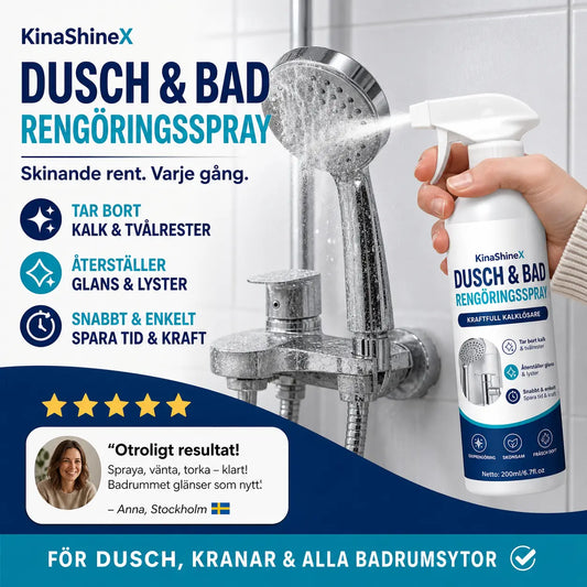 🧼 50% RABATT NU! Snabbverkande kalkborttagningsspray för duschen – löser upp kalk, återställer glans & förbättrar vattenflödet – perfekt för badrummet 🚿✨