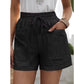 🔥🎁Nyhet 50 % RABATT🔥Enfärgade shorts med hög midja och vida ben för kvinnor