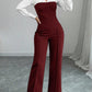 👚 50% RABATT! 👖 Elegant Randig Blus med V-ringning & Vida Byxor för Damer – Klassisk Look, Bekväm & Mångsidig ✨