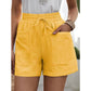 🔥🎁Nyhet 50 % RABATT🔥Enfärgade shorts med hög midja och vida ben för kvinnor