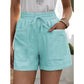🔥🎁Nyhet 50 % RABATT🔥Enfärgade shorts med hög midja och vida ben för kvinnor