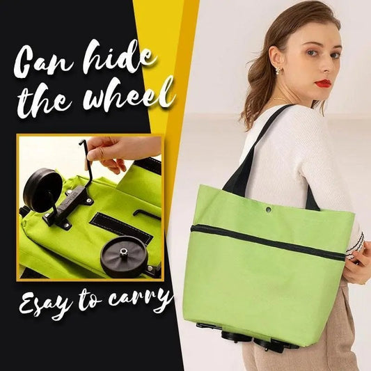 🔥HOT SALE 50% RABATT🔥2-i-1 Shoppingkasse Vikbar Grön Väska