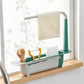 🧺 50% RABATT! 🚰 Uppdaterat Förvaringsställ för Teleskopdiskbänk – Justerbar Bredd, Rostfritt Material & Perfekt För Svampar, Diskborstar & Tvättmedel 🧼