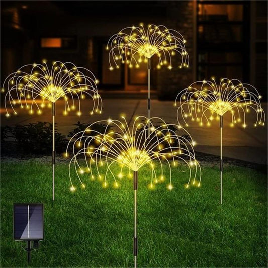 🔥🎁Nyhet 50 % RABATT🔥✨Vattentät Solcellslampa – Fyrverkerieffekt, IP65 & 150 LED!✨