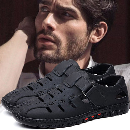 🔥🎁Nyhet 50 % RABATT🔥Fashionabla läder ihåliga sandaler