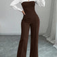 👚 50% RABATT! 👖 Elegant Randig Blus med V-ringning & Vida Byxor för Damer – Klassisk Look, Bekväm & Mångsidig ✨