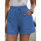 🔥🎁Nyhet 50 % RABATT🔥Enfärgade shorts med hög midja och vida ben för kvinnor