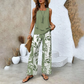 🌴 50% RABATT NU!👗 Damtrendigt Tryckt 2-Delars Set – Ärmlös Top & Byxor – Mühelös Semesterstil ✨