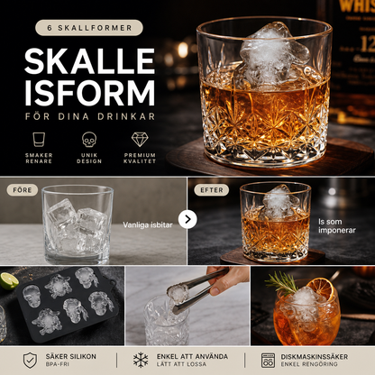 🛒Köp 1, få 1 gratis💀 3D Skalle Silikonisform med lock – Enkel formning & lätt uttagning – Perfekt för festdrycker och hemmabruk 🧊