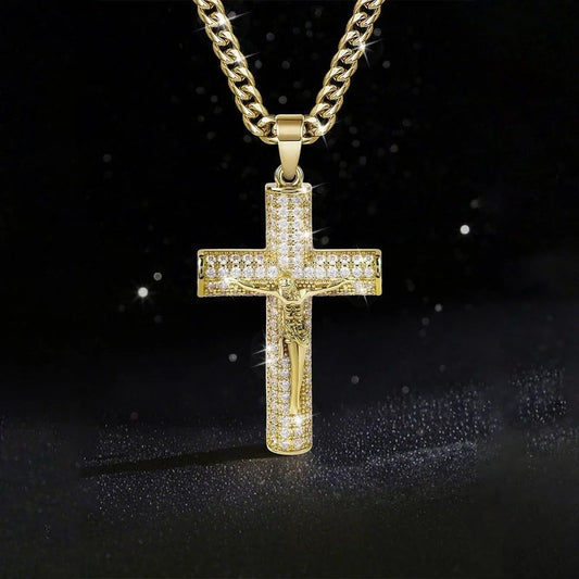 📢📢50 % RABATT!!✝️Halsband med Jesuskrucifixhänge