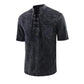 🌸Vårrea: 50 % rabatt👕Gothic-inspirerad retro-T-shirt för män, snörning vid V-ringningen, ficka i linn