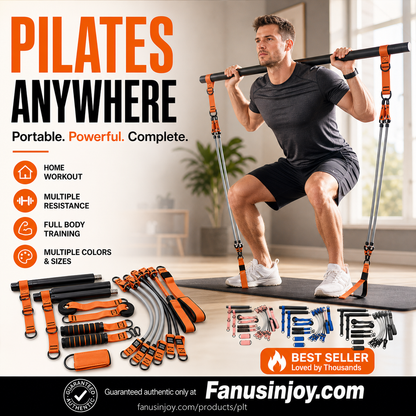 🔥50% REA Begränsad Tid! 💪 Oumbärlig för Träningsentusiaster! 🧘🏻‍♀️ Gör Pilates hemma! 🏗️‍♀️ Portabelt Pilates-Stav Kit med 6 Motståndsband