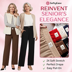 👖🏆Flash Sale⚡50K+ SÅLD! Nästan slut💥Perfekt draperade stretchbyxor med hög midja och dragkedj