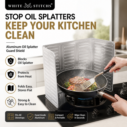 🎁Köp 2 få 1 gratis🔥🍳🔥 Stoppa oljestänk innan det träffar dina väggar — detta vikbara skydd fångar fett, torkas rent på sekunder och förvaras plant. Ingen skrubbning, ingen röra, inga ånger. 🛡️