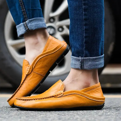 👞 50% RABATT! ✨ Herr Milan Handgjord Läder Loafer – Elegant, hållbar & perfekt för kontoret eller bröllopet – tidlös design och bekväm passform 🎩