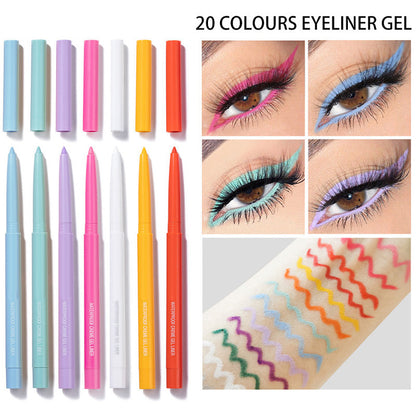 🌈Flerfärgad vattentät långvarig eyelinerpenna✨