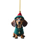 🐶 🎁Köp 1 få 1 gratis🔥🎄 7 stycken hängande hundmotiv julgransprydnader, vacker dekoration till julgranen ✨