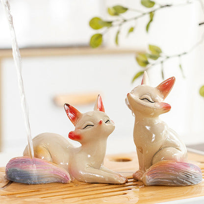 🐈Färgskiftande harts te djur, lucky dekoration för tebord🍵
