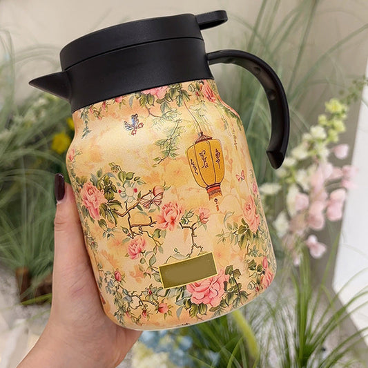 Te-termos med vintage blommönster
