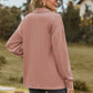 Enfärgad pullover med knappar och sweatshirt för kvinnor