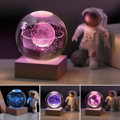 🔥🎁Nyhet 50 % RABATT🔥🥳💞50 000+ SÅLDA!💫🌌 Ta med galaxen in i ditt rum. 3D-kristallkula nattlampa – 50 % RABATT! ✨🌙