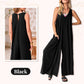 V-ringad ärmlös jumpsuit med vida ben för kvinnor