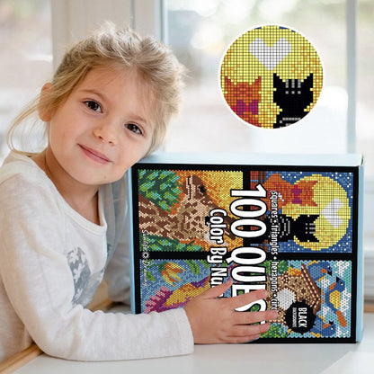 🔥🎁Nyhet 50 % RABATT🔥100 QUEST Färg efter nummer-bok
