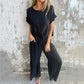 💖Limited Sale 50% OFF💖Tvådelat casual set i enfärgat för kvinnor
