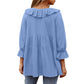 🎁 Hot Sale 49% OFF 🔥Kvinnor 3/4 ärm slips fram Ruffle Tiered skjortor