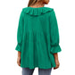 🎁 Hot Sale 49% OFF 🔥Kvinnor 3/4 ärm slips fram Ruffle Tiered skjortor