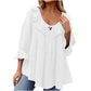 🎁 Hot Sale 49% OFF 🔥Kvinnor 3/4 ärm slips fram Ruffle Tiered skjortor