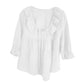 🎁 Hot Sale 49% OFF 🔥Kvinnor 3/4 ärm slips fram Ruffle Tiered skjortor