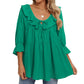 🎁 Hot Sale 49% OFF 🔥Kvinnor 3/4 ärm slips fram Ruffle Tiered skjortor