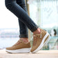 Kvinnors Avslappnade Modemedvetna Andningsbara Sneakers med Tjock Sula