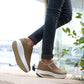 Kvinnors Avslappnade Modemedvetna Andningsbara Sneakers med Tjock Sula