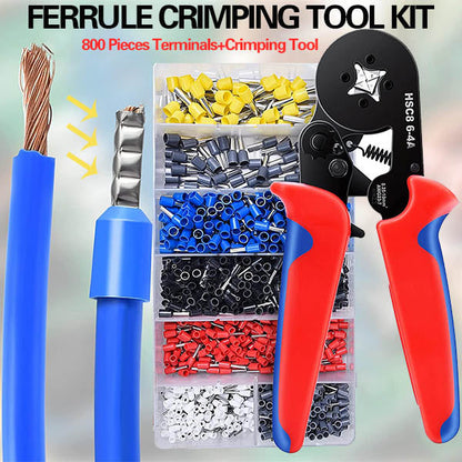 ⚡ 50% RABATT NU! 🔧 200 Krympbara Terminalanslutningssatser – Självjusterande Krympverktyg, Ergonomiskt Handtag & Mångsidig Användning 🛠️